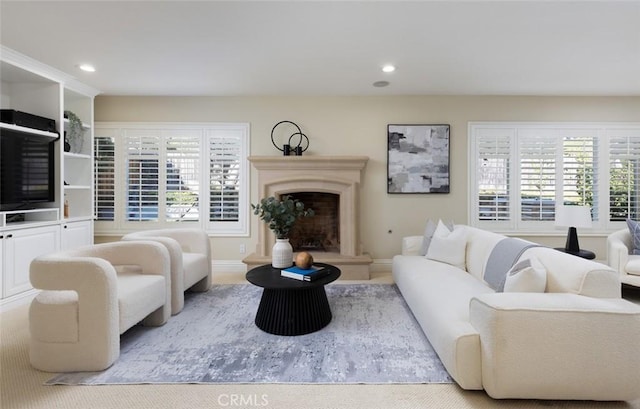 living room with a healthy amount of sunlight