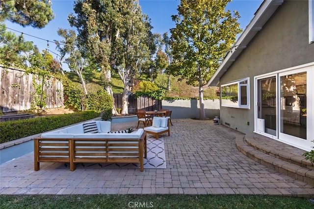 view of patio / terrace featuring outdoor lounge area