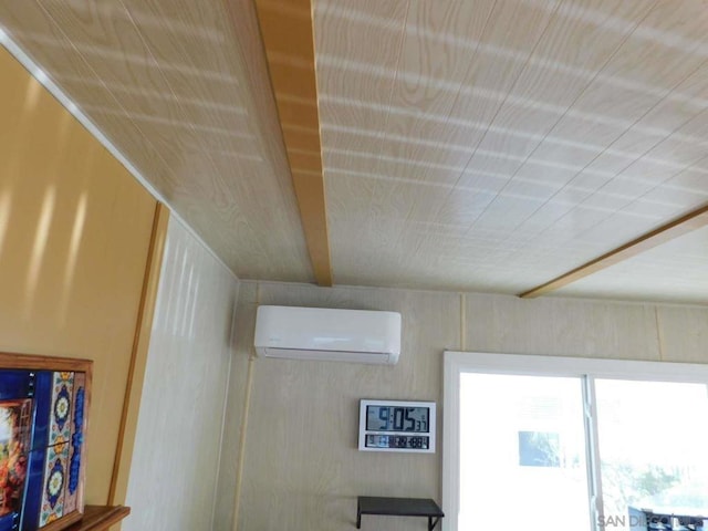 room details featuring a wall mounted air conditioner