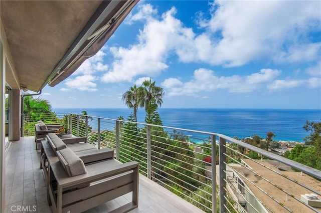 balcony with a water view