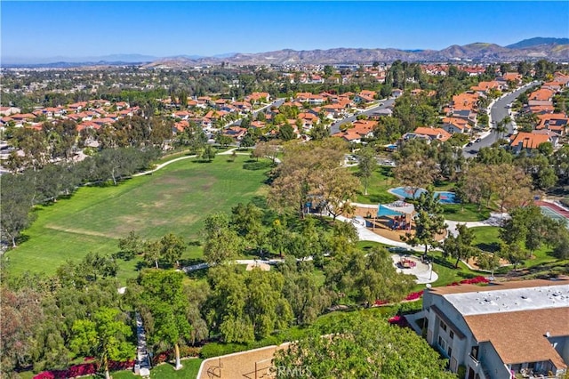 aerial view featuring a mountain view