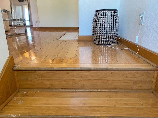 interior details featuring hardwood / wood-style flooring