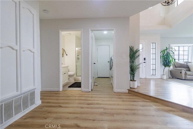 foyer featuring light hardwood / wood-style floors