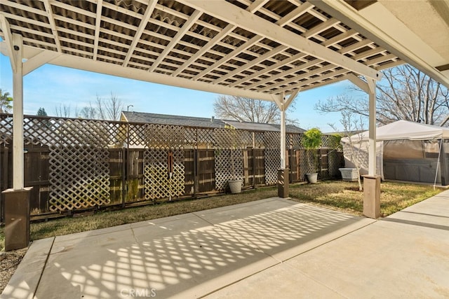 view of patio / terrace featuring a gazebo