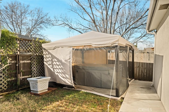 exterior space with a gazebo