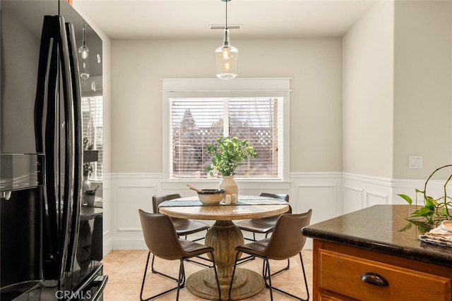 view of tiled dining room