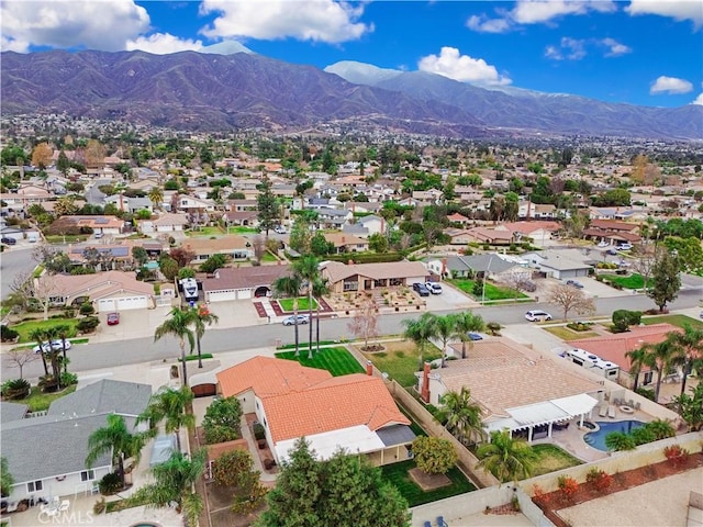 bird's eye view featuring a mountain view