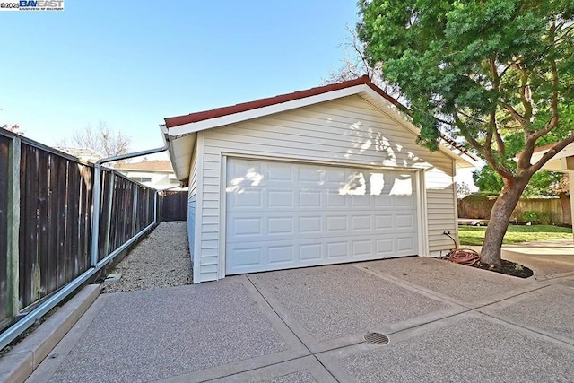 view of garage