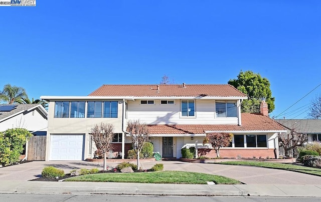 view of front of house with a garage