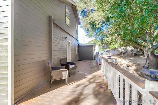 view of patio featuring a deck