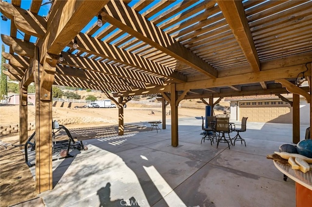 view of patio / terrace featuring a pergola