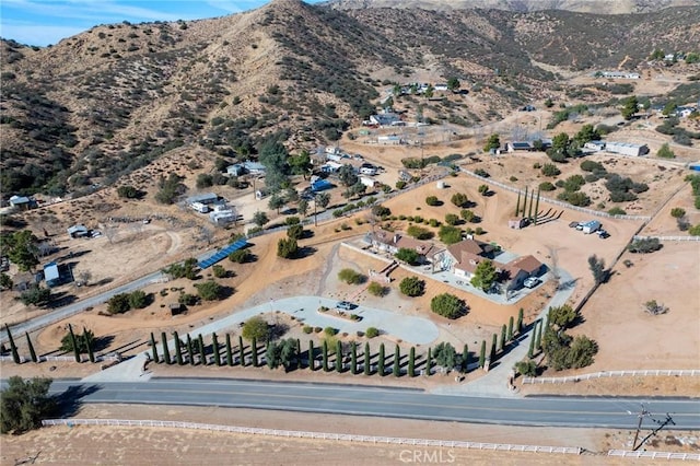 aerial view with a mountain view