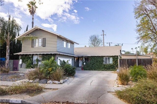 view of property with a garage