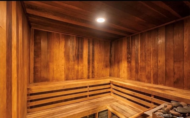 view of sauna