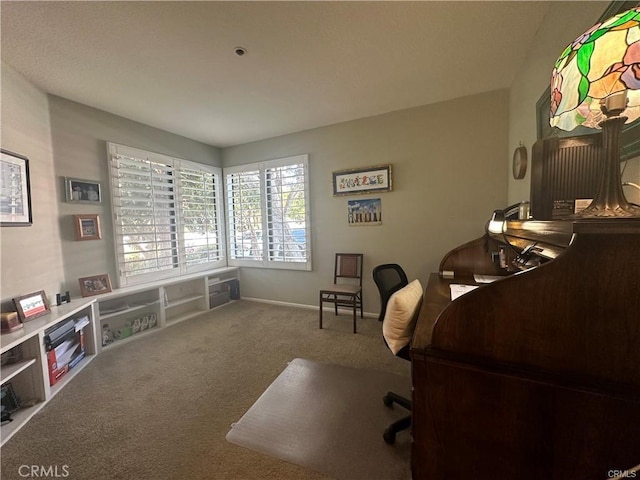 view of carpeted office space