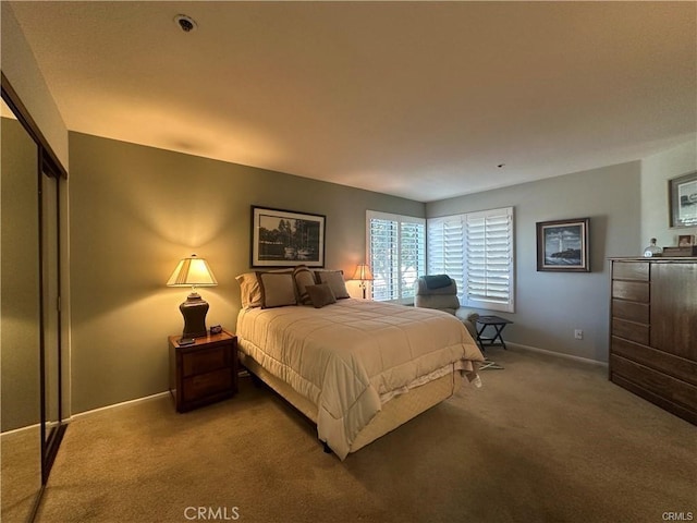 bedroom featuring a closet and carpet