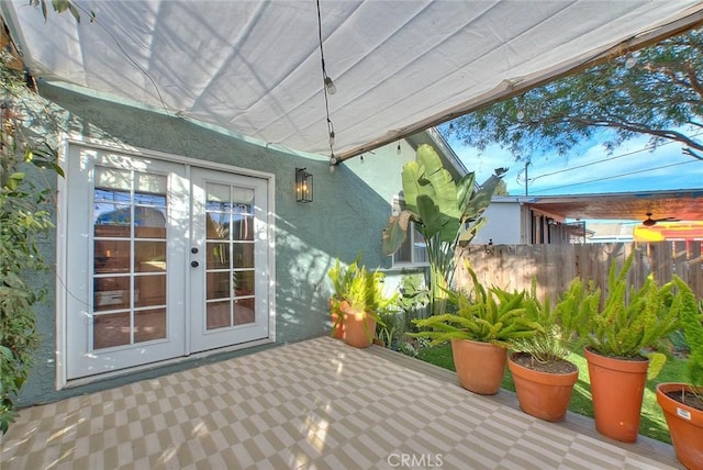 view of patio with french doors