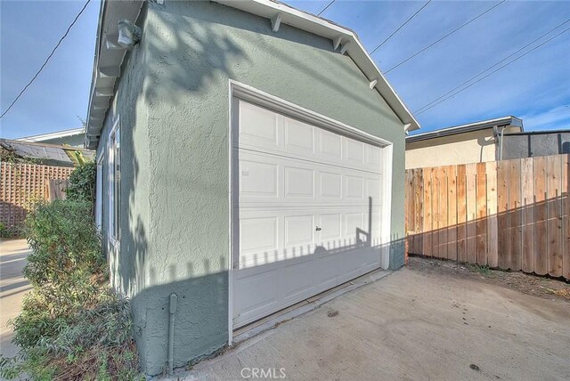 view of garage