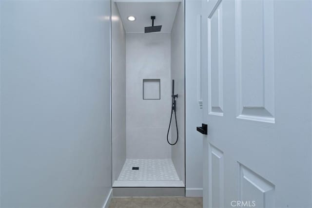 interior space featuring light tile patterned floors