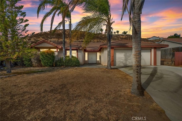 view of front of home featuring a garage