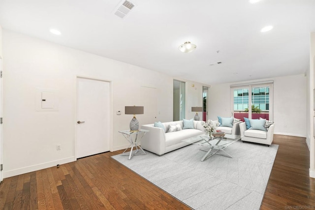 living room featuring hardwood / wood-style flooring