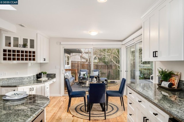 dining room featuring light hardwood / wood-style floors