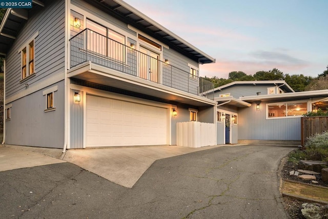 view of front of home featuring a garage