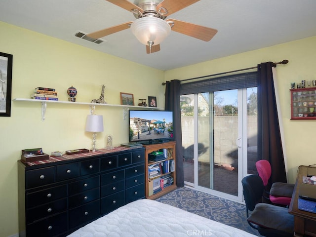 bedroom with ceiling fan