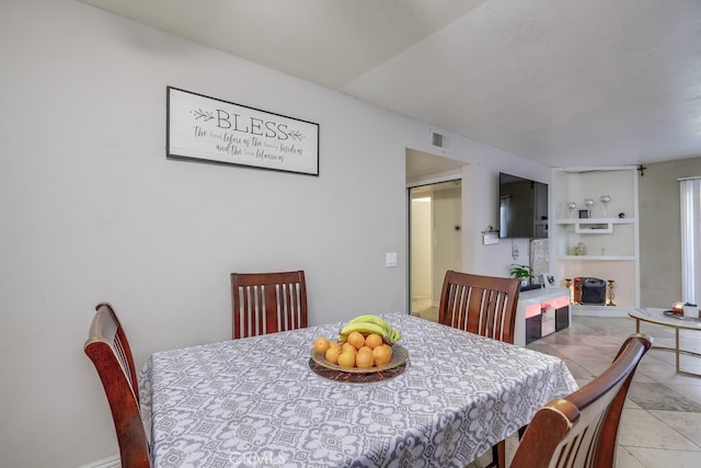 view of tiled dining area