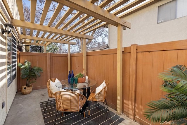 view of patio with a pergola