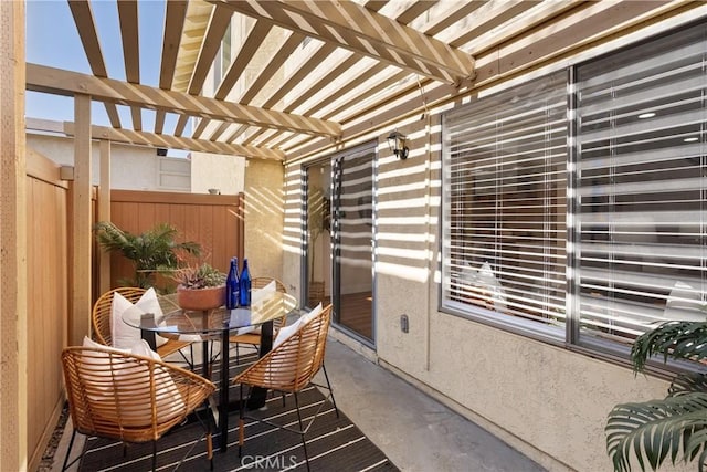 balcony with a pergola