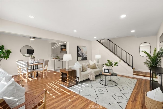 living room featuring hardwood / wood-style floors