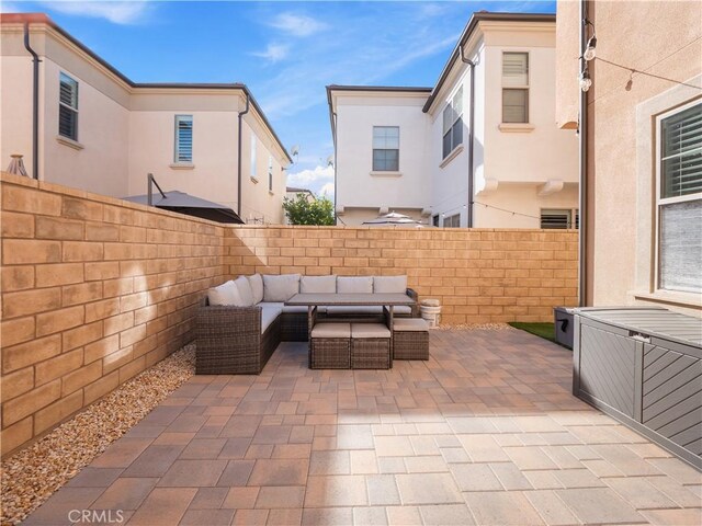 view of patio / terrace with an outdoor living space