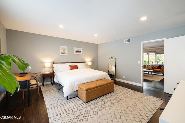 bedroom featuring wood-type flooring