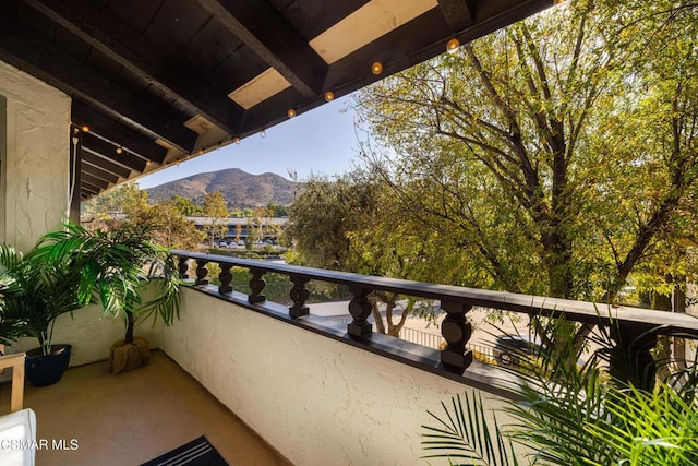 balcony with a mountain view