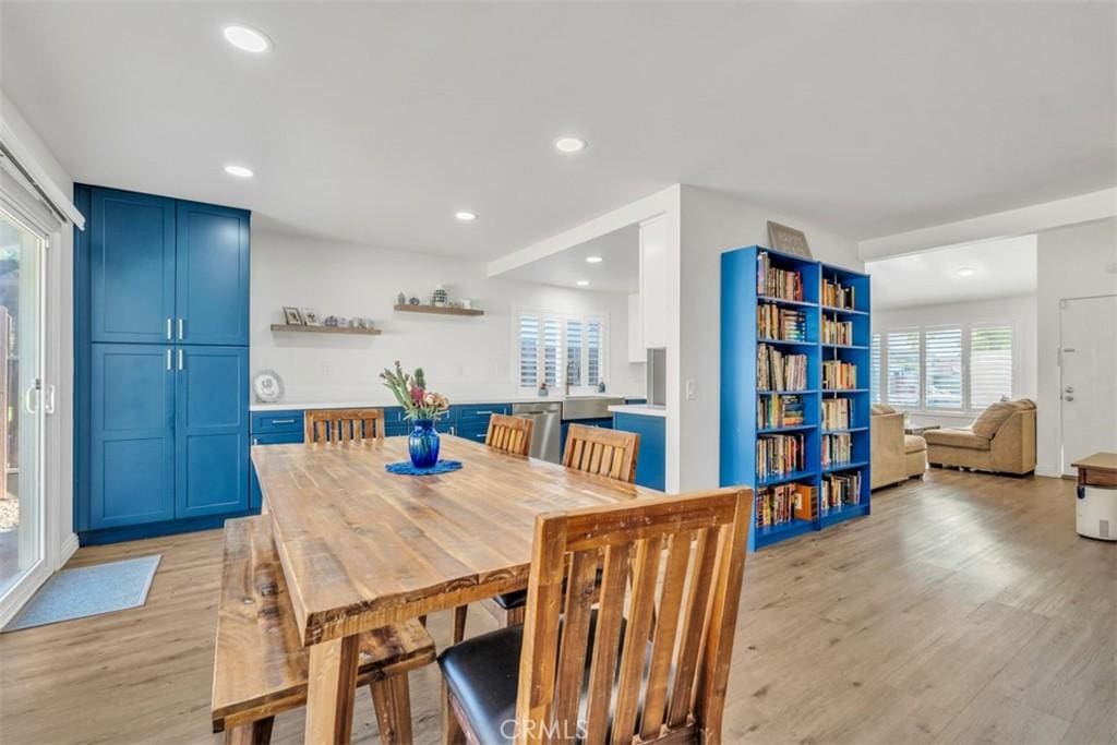 dining room featuring light hardwood / wood-style flooring