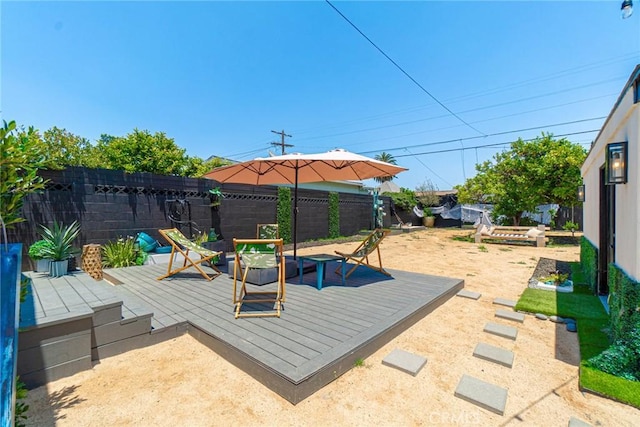 view of patio with a deck