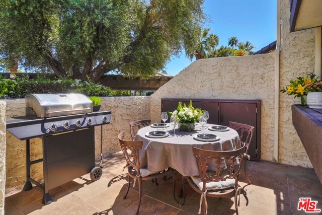 view of patio with area for grilling