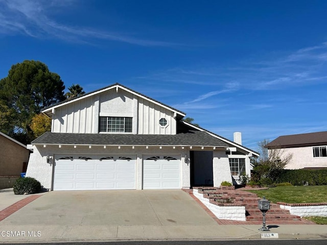 view of front property with a garage