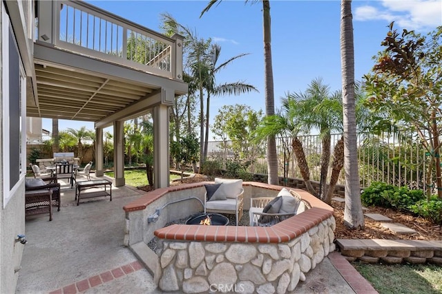 view of patio / terrace featuring a balcony