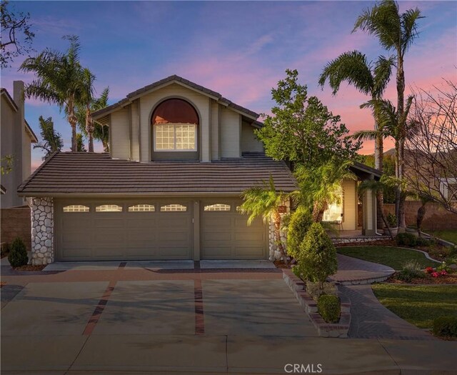 view of front of home featuring a garage