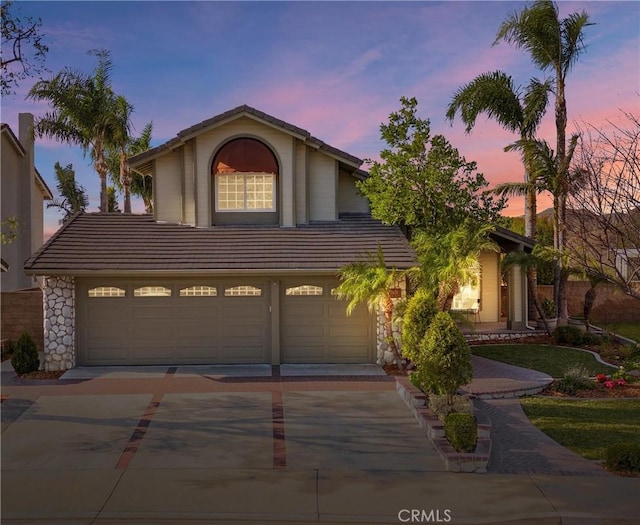 view of front of home featuring a garage