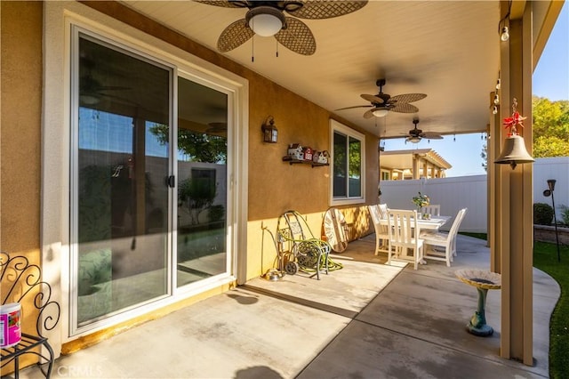 view of patio / terrace with ceiling fan