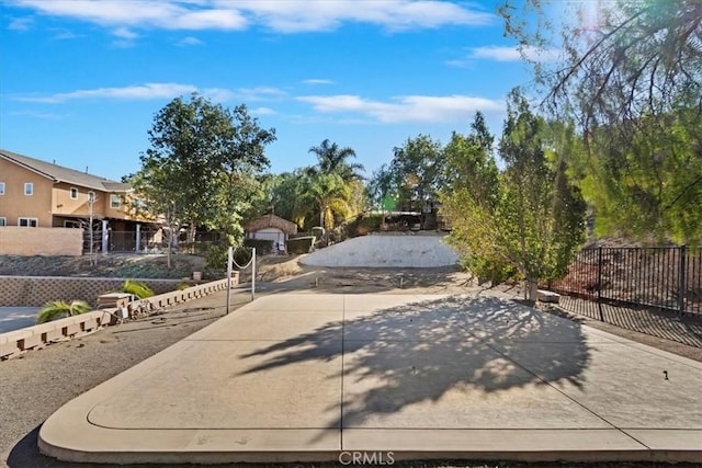 view of community with a patio area