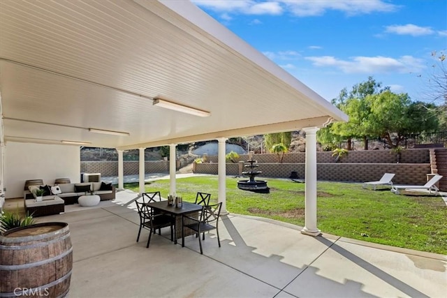 view of patio / terrace featuring an outdoor hangout area