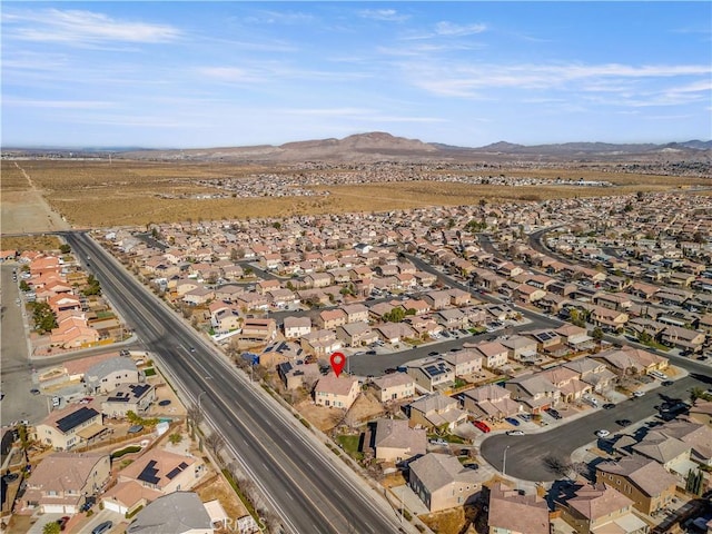 drone / aerial view with a mountain view