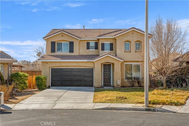 13711 Hidden Mesa Ct, Victorville, CA 92394 - mediterranean / spanish-style home featuring a garage