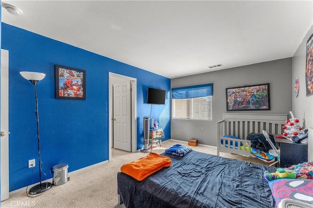 bedroom featuring carpet floors