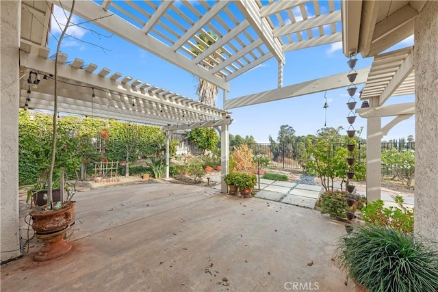 view of patio with a pergola