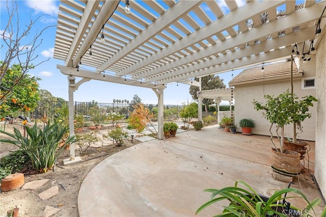 view of patio with a pergola